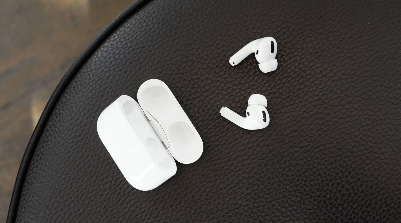 Apple Airpods white color with black background
