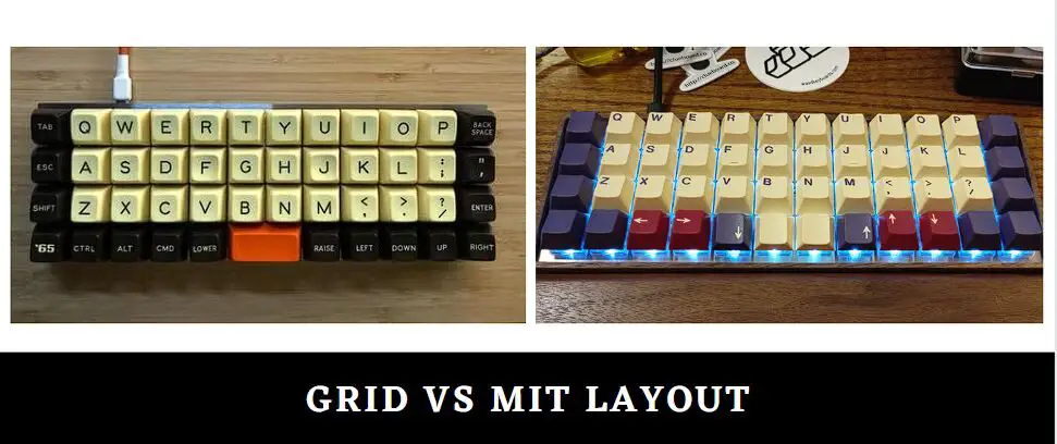 ortholinear keyboard-Grid vs MIT Layout