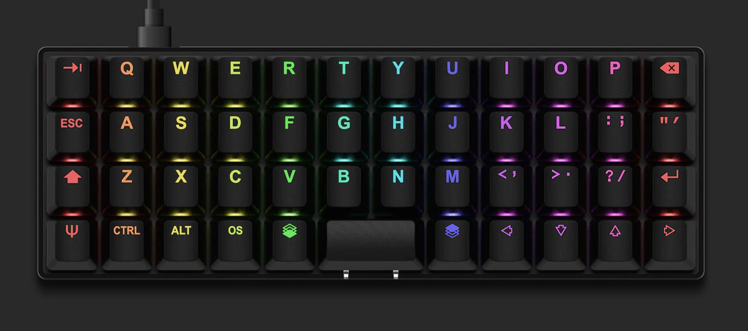 ortholinear keyboard-Planck EZ-black